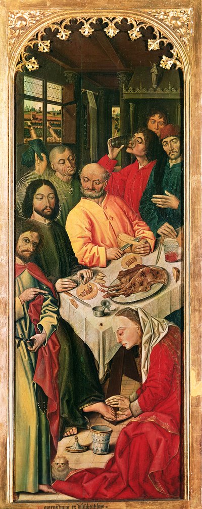 قيامة لعازر تريبتيتش ، اللوحة اليمنى لمريم المجدلية التي تغسل قدمي المسيح ، 1461 بواسطة نيكولاس فرومنت